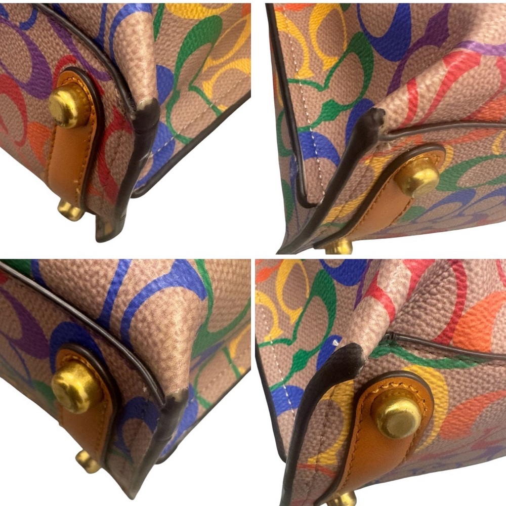 Coach Willow Pride Monogram Coated Canvas Rainbow Signature C Tote Crossbody - Picture 6 of 11